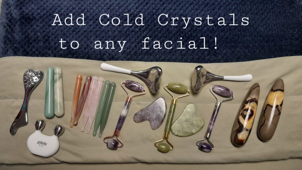 Massage and Facial cold crystals rollers and gua sha